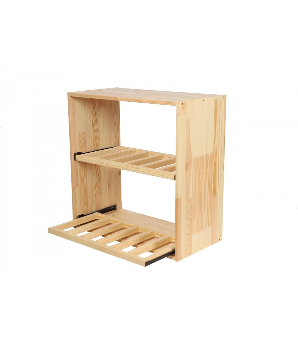 PROREGAL VINCELLAR MOD Modular Wine Rack H x W x D 60 x 60 x 30 cm Extension Module for 30 Bottles with Extendable Levels Solid Pine Wood Natural Wine Holder Wine Stand Bottle Rack Wooden Shelf