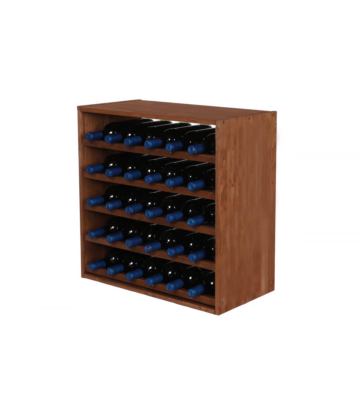 PROREGAL VINCELLAR MOD Modular Wine Rack H x W x D 60 x 60 x 30 cm Extension Module for 30 Bottles with Extendable Levels Solid Pine Wood Natural Wine Holder Wine Stand Bottle Rack Wooden Shelf