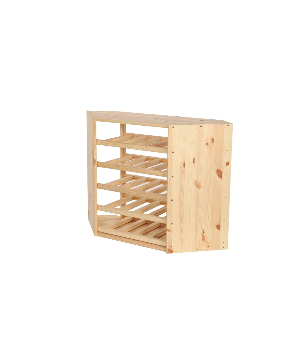 PROREGAL VINCELLAR MOD Modular Wine Rack H x W x D 60 x 60 x 30 cm Extension Module for 30 Bottles with Extendable Levels Solid Pine Wood Natural Wine Holder Wine Stand Bottle Rack Wooden Shelf