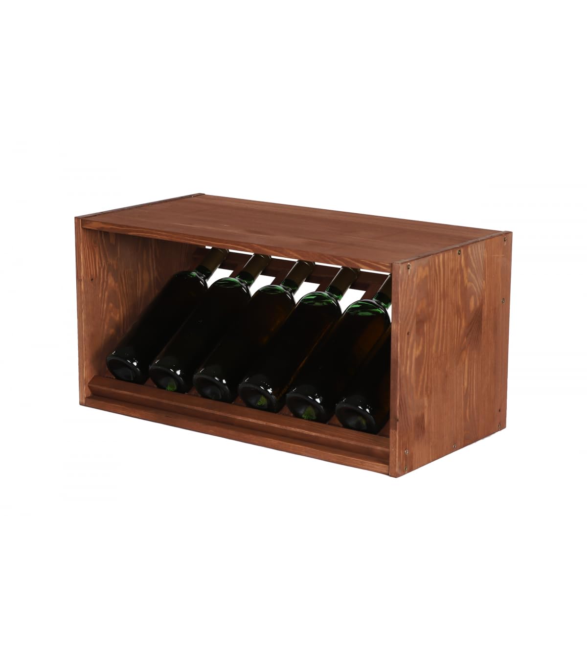PROREGAL VINCELLAR MOD Modular Wine Rack H x W x D 60 x 60 x 30 cm Extension Module for 30 Bottles with Extendable Levels Solid Pine Wood Natural Wine Holder Wine Stand Bottle Rack Wooden Shelf