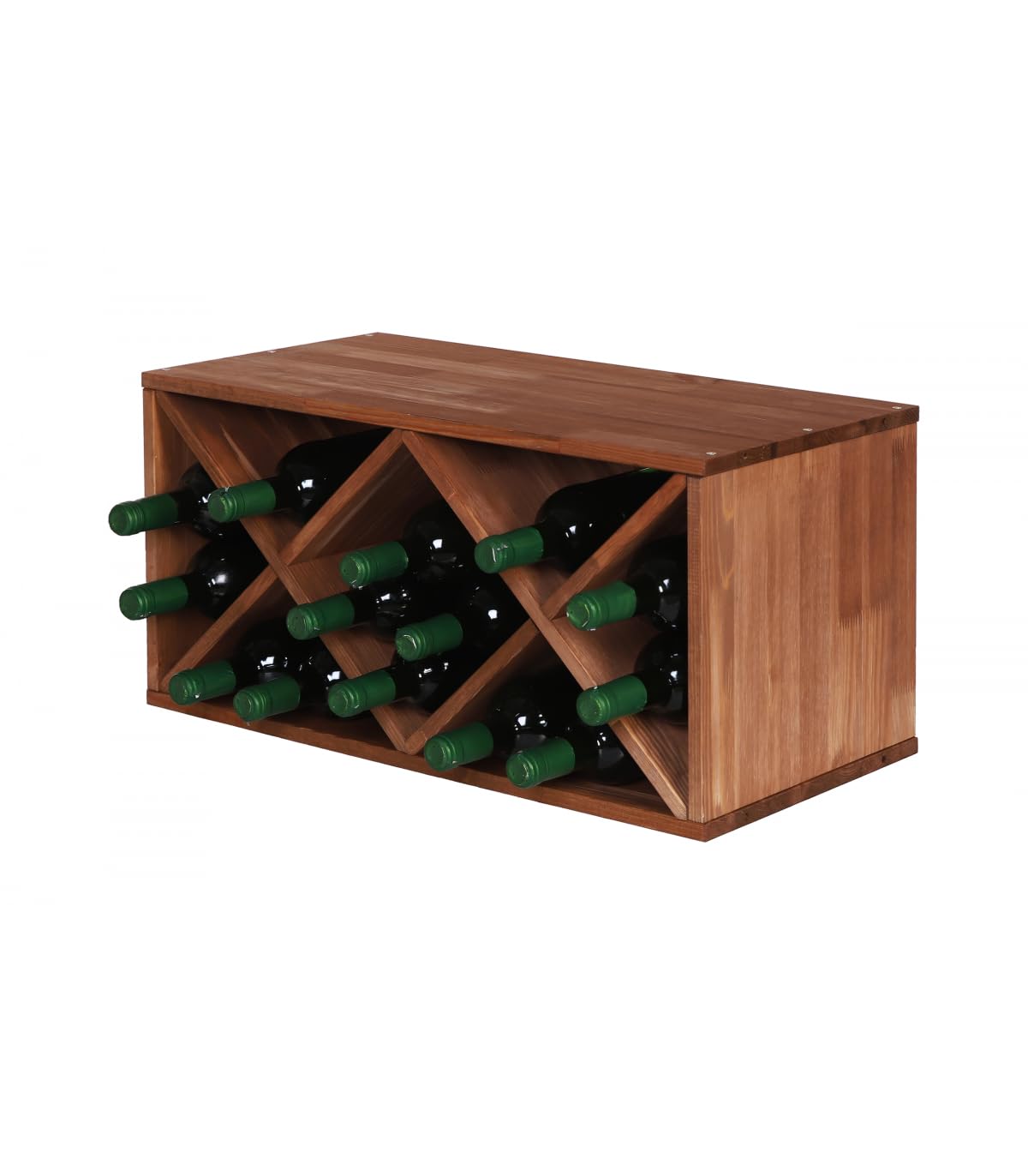 PROREGAL VINCELLAR MOD Modular Wine Rack H x W x D 60 x 60 x 30 cm Extension Module for 30 Bottles with Extendable Levels Solid Pine Wood Natural Wine Holder Wine Stand Bottle Rack Wooden Shelf