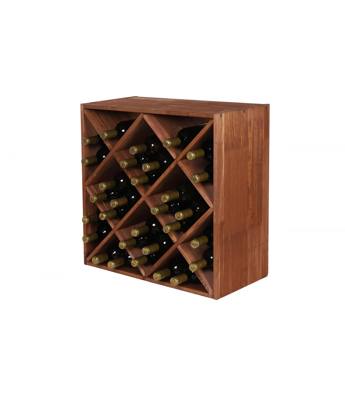 PROREGAL VINCELLAR MOD Modular Wine Rack H x W x D 60 x 60 x 30 cm Extension Module for 30 Bottles with Extendable Levels Solid Pine Wood Natural Wine Holder Wine Stand Bottle Rack Wooden Shelf