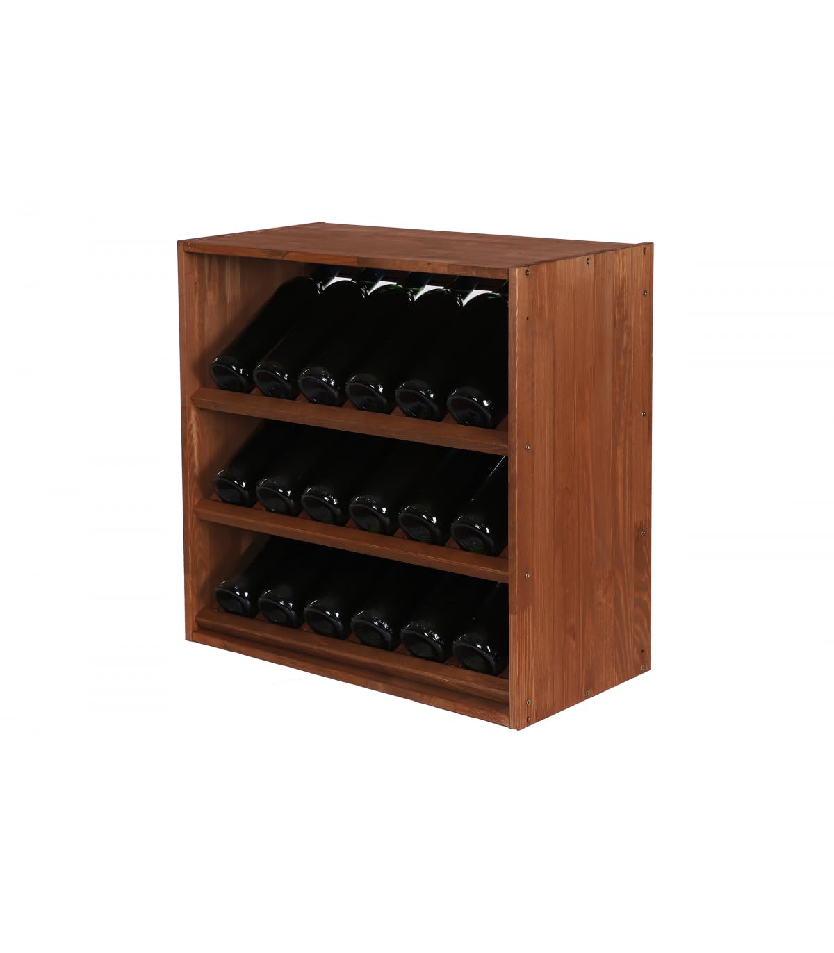 PROREGAL VINCELLAR MOD Modular Wine Rack H x W x D 60 x 60 x 30 cm Extension Module for 30 Bottles with Extendable Levels Solid Pine Wood Natural Wine Holder Wine Stand Bottle Rack Wooden Shelf