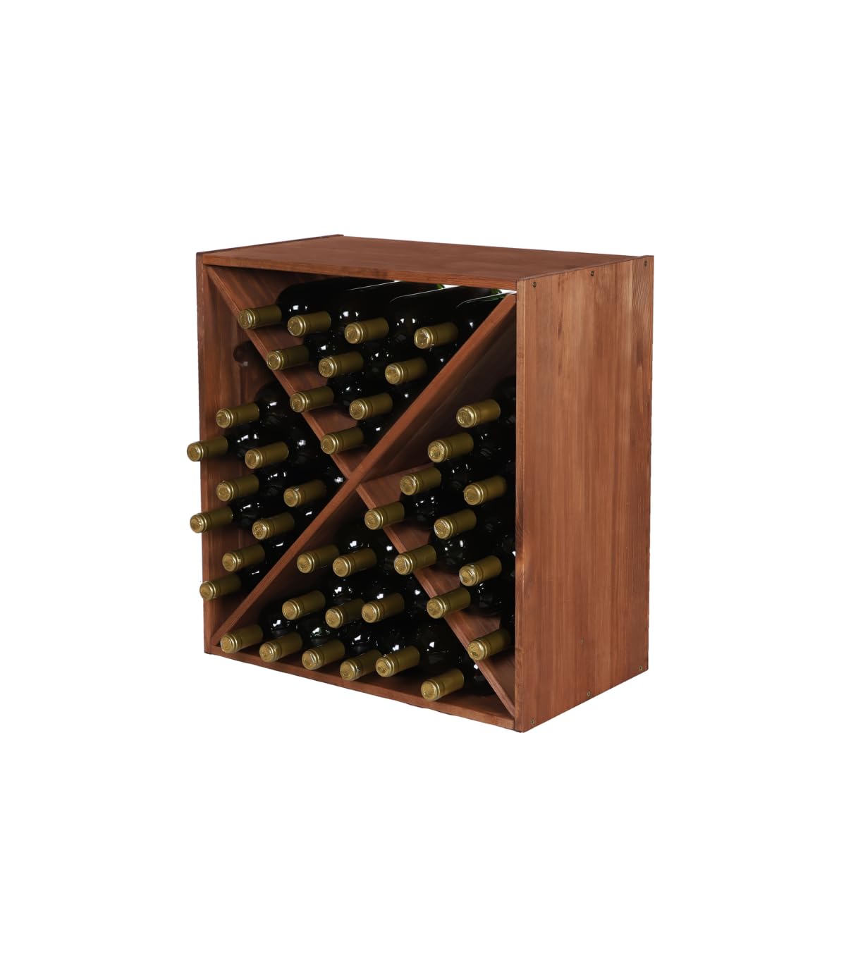 PROREGAL VINCELLAR MOD Modular Wine Rack H x W x D 60 x 60 x 30 cm Extension Module for 30 Bottles with Extendable Levels Solid Pine Wood Natural Wine Holder Wine Stand Bottle Rack Wooden Shelf