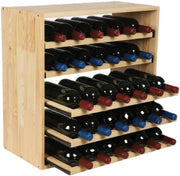 PROREGAL VINCELLAR MOD Modular Wine Rack H x W x D 60 x 60 x 30 cm Extension Module for 30 Bottles with Extendable Levels Solid Pine Wood Natural Wine Holder Wine Stand Bottle Rack Wooden Shelf