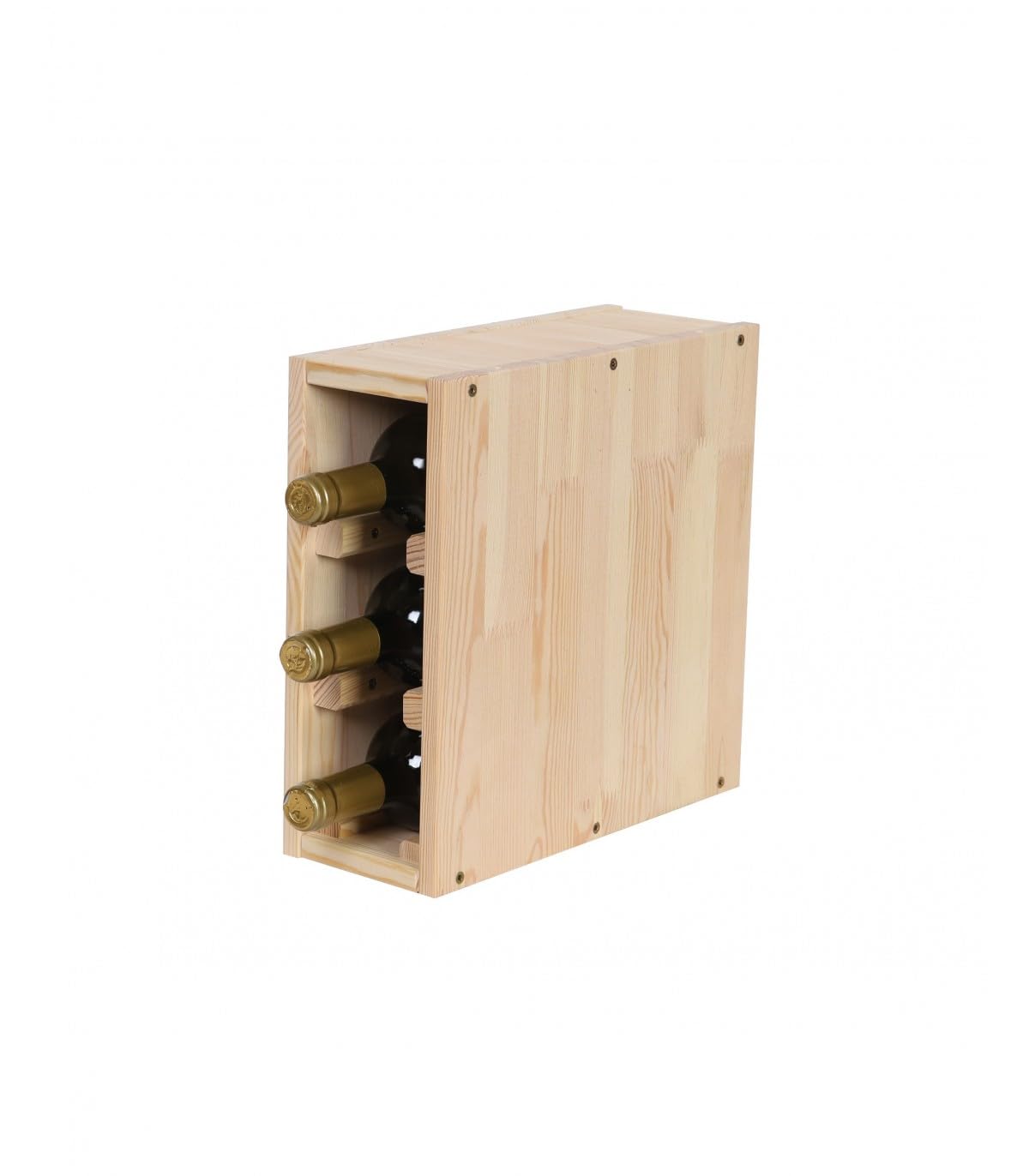 PROREGAL VINCELLAR MOD Modular Wine Rack H x W x D 60 x 60 x 30 cm Extension Module for 30 Bottles with Extendable Levels Solid Pine Wood Natural Wine Holder Wine Stand Bottle Rack Wooden Shelf
