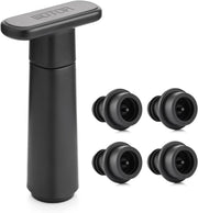 WOTOR Wine Vacuum Pump with 4 Stoppers, Wine Bottle Stopper, Wine Preserver, Reusable Wine Stopper Keeps Wine Fresh, Ideal Wine Accessory Gift