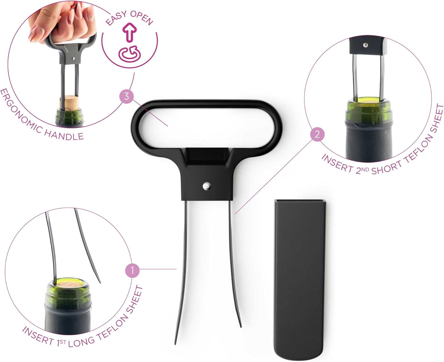 Koala Spain Old Wine Corkscrew, All Black