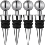 Prasacco 4 Pieces Wine Stopper, Reusable Wine Bottle Stopper, Bottle Stopper, Bottle Safe for Wine Collection, Red Wine, Champagne, Beer Saver Sealer