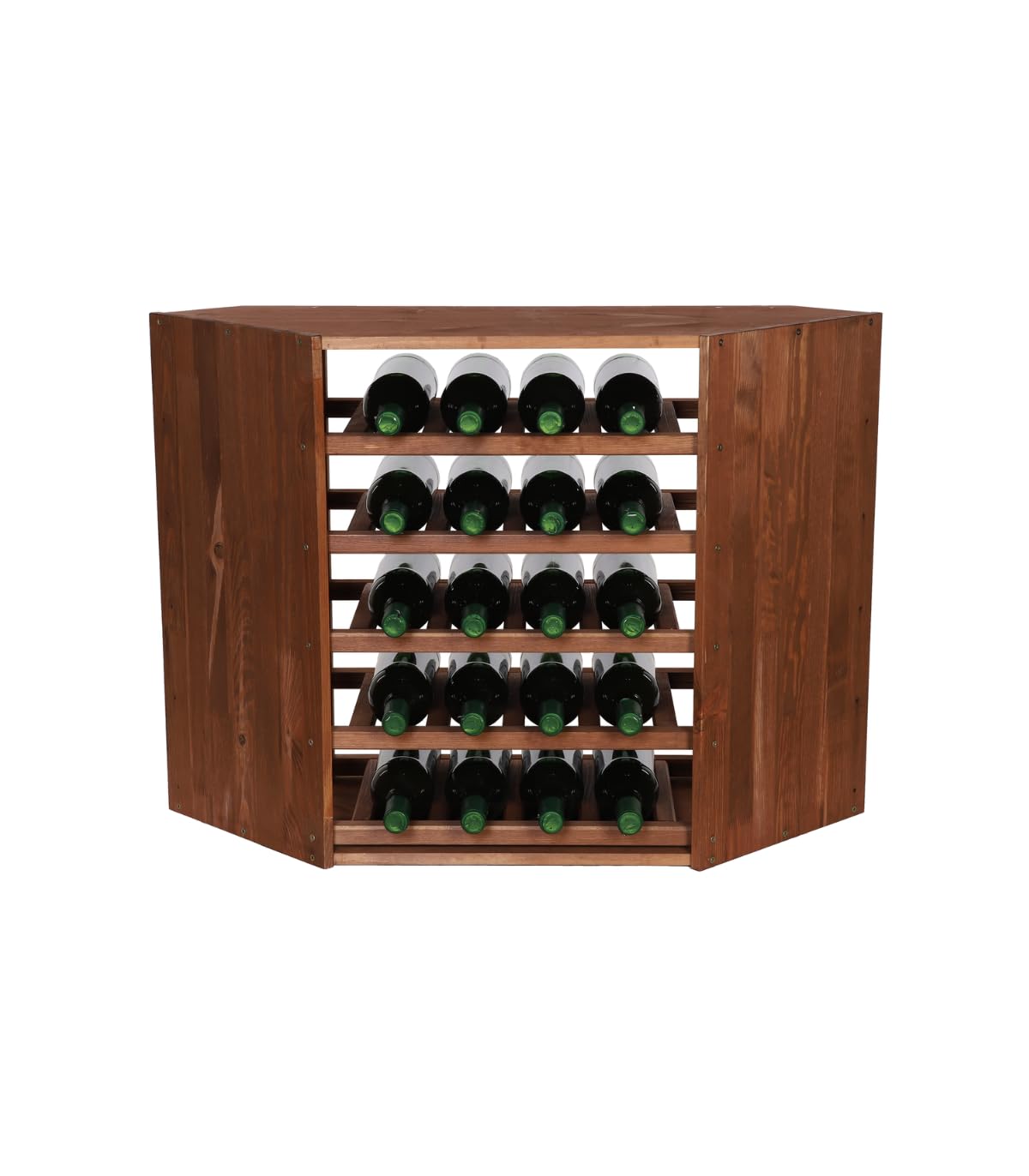 PROREGAL VINCELLAR MOD Modular Wine Rack H x W x D 60 x 60 x 30 cm Extension Module for 30 Bottles with Extendable Levels Solid Pine Wood Natural Wine Holder Wine Stand Bottle Rack Wooden Shelf