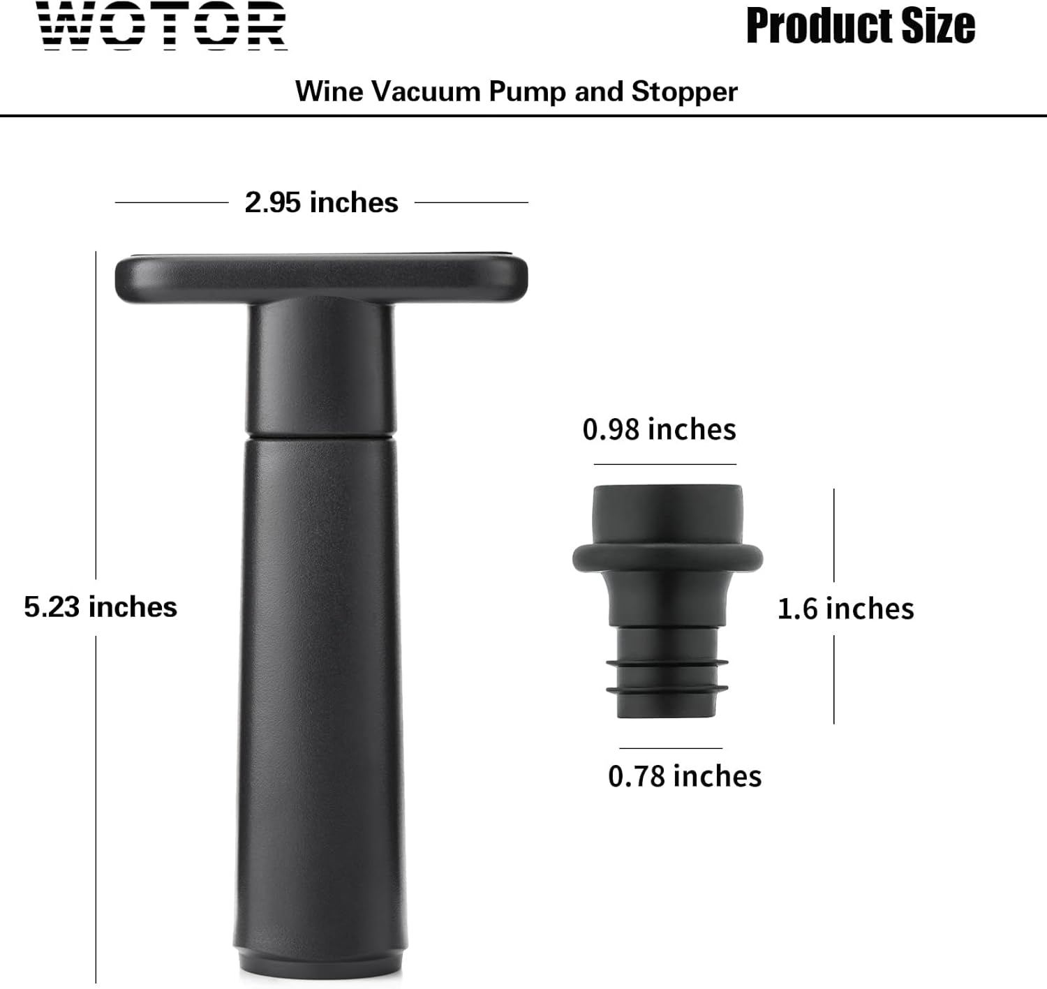 WOTOR Wine Vacuum Pump with 4 Stoppers, Wine Bottle Stopper, Wine Preserver, Reusable Wine Stopper Keeps Wine Fresh, Ideal Wine Accessory Gift