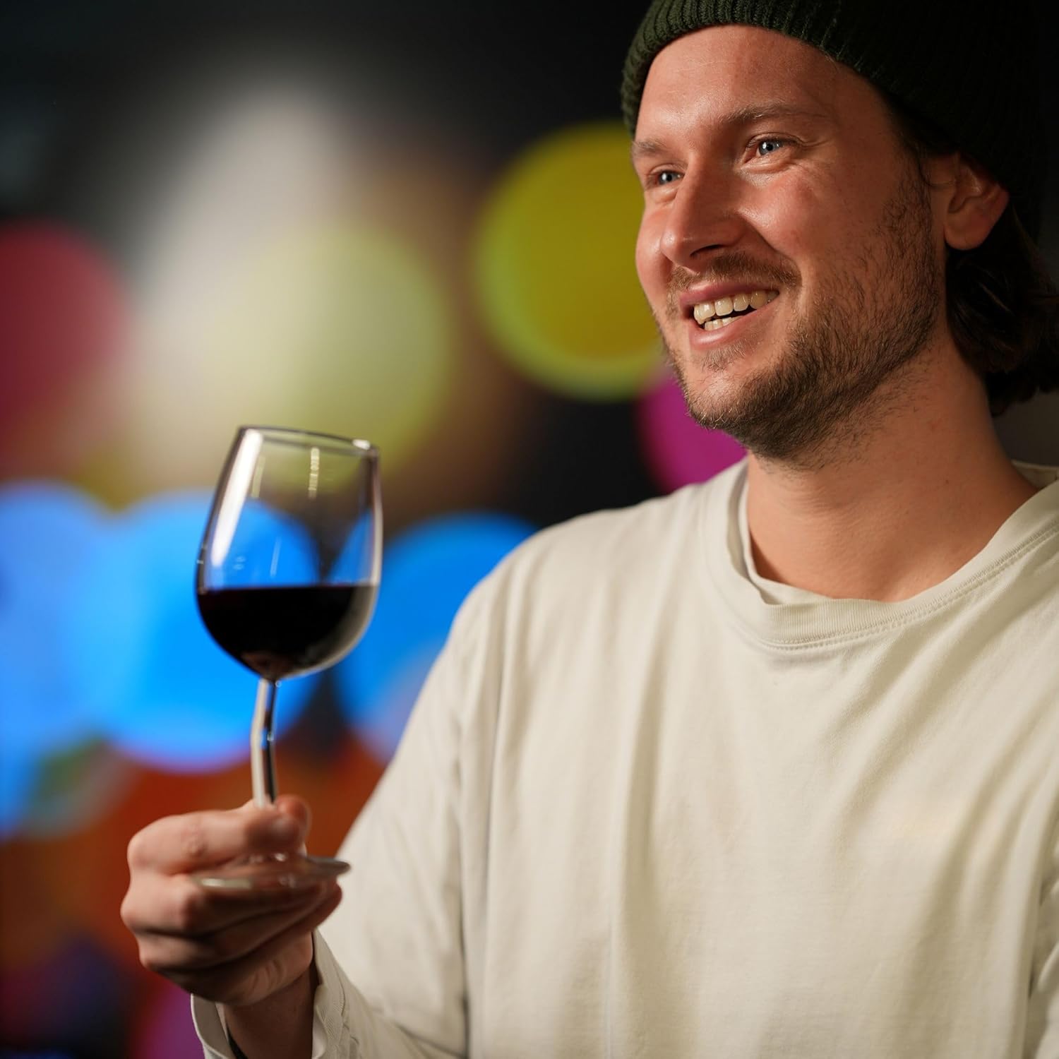 Vi(n)oletta Wankelmut Crooked Wine Glasses Set (2 Pieces) - Wine Glass Funny Hand Curved in Germany - Funny Wine Glasses as Wine Gifts for Men and Women