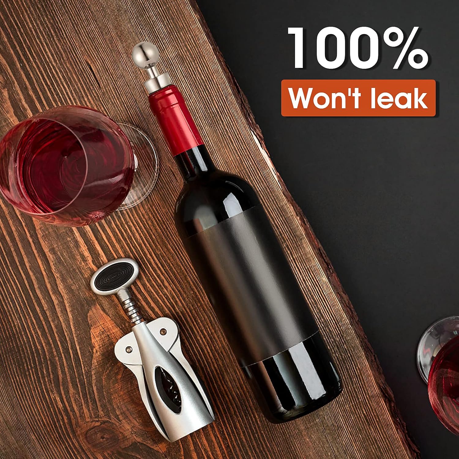 Prasacco 4 Pieces Wine Stopper, Reusable Wine Bottle Stopper, Bottle Stopper, Bottle Safe for Wine Collection, Red Wine, Champagne, Beer Saver Sealer